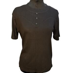 Black Short Sleeve Basic Top – NWT, Size Large